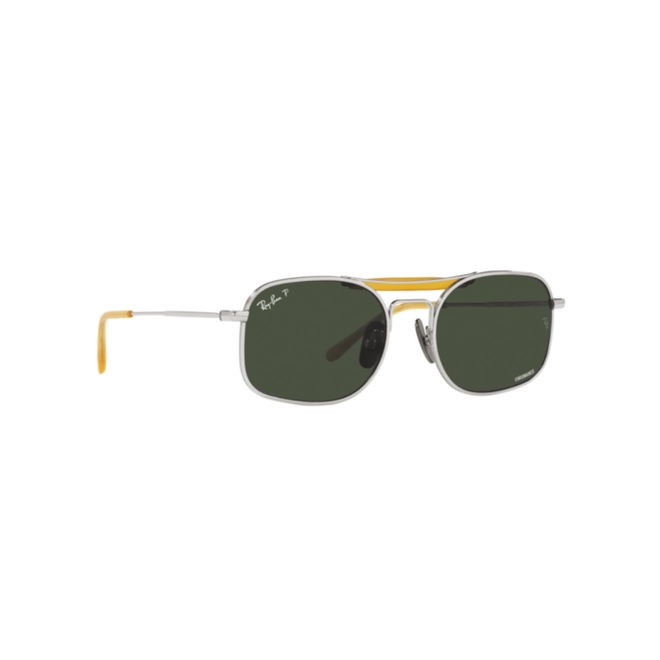 Óculos de Sol Ray-Ban 0RB8062 9209P151 Titânio Prata com lentes na cor Verde Escuro Polarizado Chromance 3