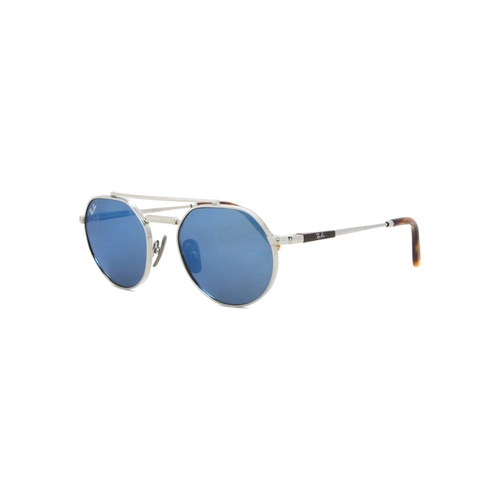 Óculos de Sol Ray-Ban Jackie Ohh 0RB8265 3139O0451 Titânio Prata com lentes na cor Azul Espelhado