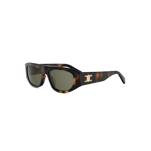 Óculos de Sol Celine Triomphe CL40334U_5553N Acetato Marrom Mesclado com lentes na cor Verde