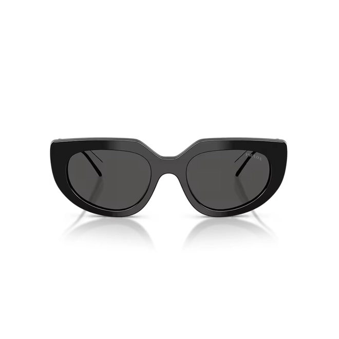 Óculos de Sol Prada 0PR D02S 20G08Z53 Acetato Preto Polido com lentes na cor Cinza Escuro 2