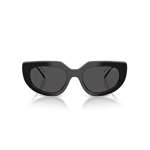 Óculos de Sol Prada 0PR D02S 20G08Z53 Acetato Preto Polido com lentes na cor Cinza Escuro