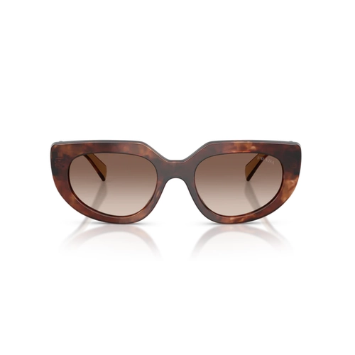 Óculos de Sol Prada 0PR D02S 00K10S53 Acetato Marrom Mesclado Polido com lentes na cor Marrom Degradê