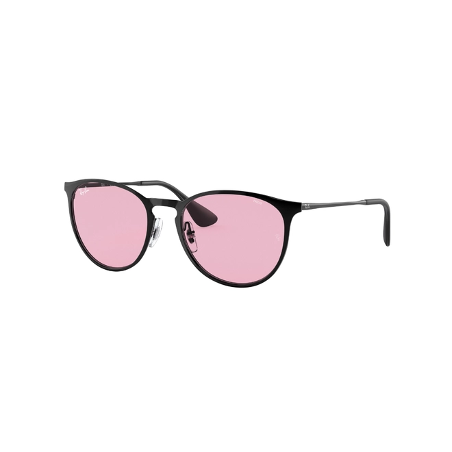 Óculos de Sol Ray-Ban Erika 0RB3539 002/Q354 Acetato Preto com lentes na cor Rosa 1