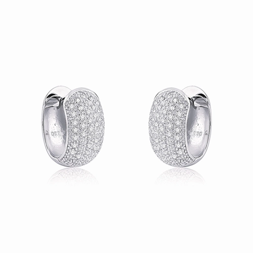 Brinco Pavês Amare argola dupla face ouro branco 18k pavê de Diamantes