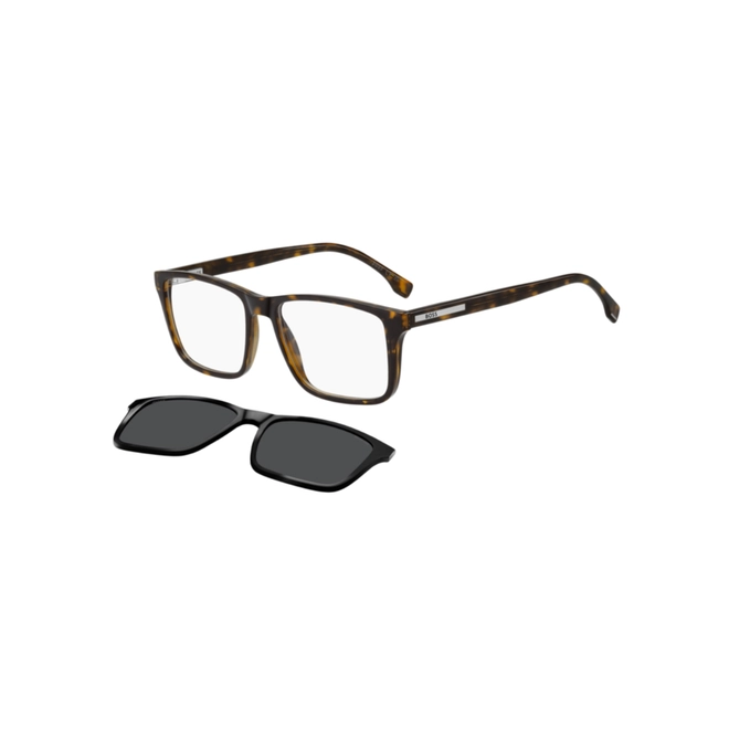 Óculos de Grau Hugo BOSS 1896/C 086 5617 S Poliamida Marrom Mesclado com Clip-On na cor Cinza Polarizado 1