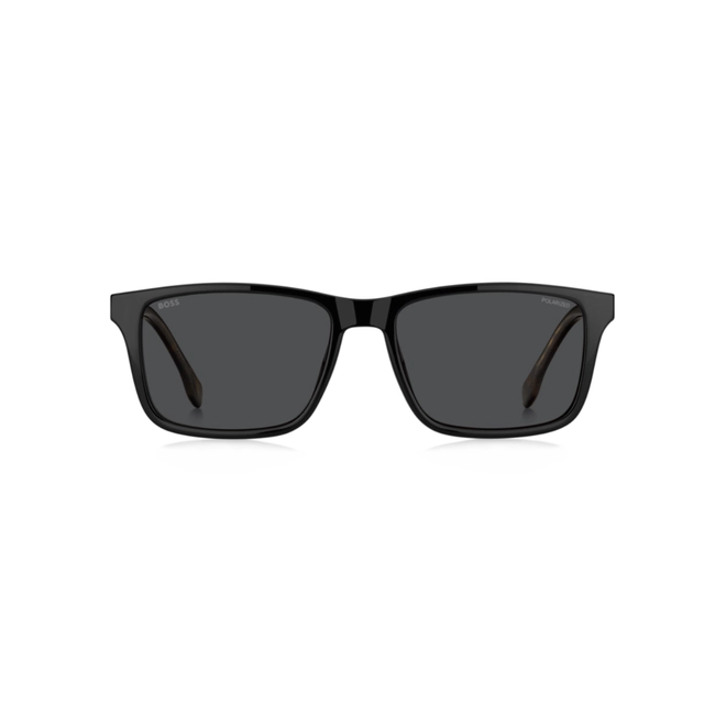 Óculos de Grau Hugo BOSS 1896/C 086 5617 S Poliamida Marrom Mesclado com Clip-On na cor Cinza Polarizado 2