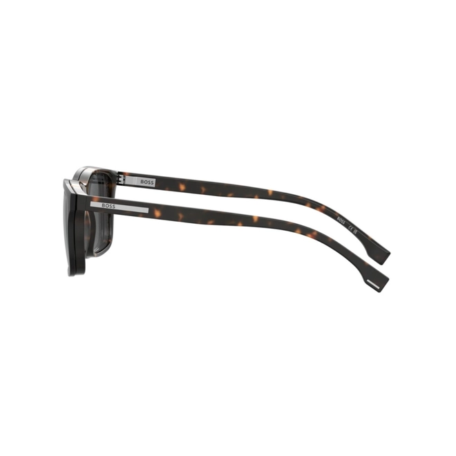 Óculos de Grau Hugo BOSS 1896/C 086 5617 S Poliamida Marrom Mesclado com Clip-On na cor Cinza Polarizado 4
