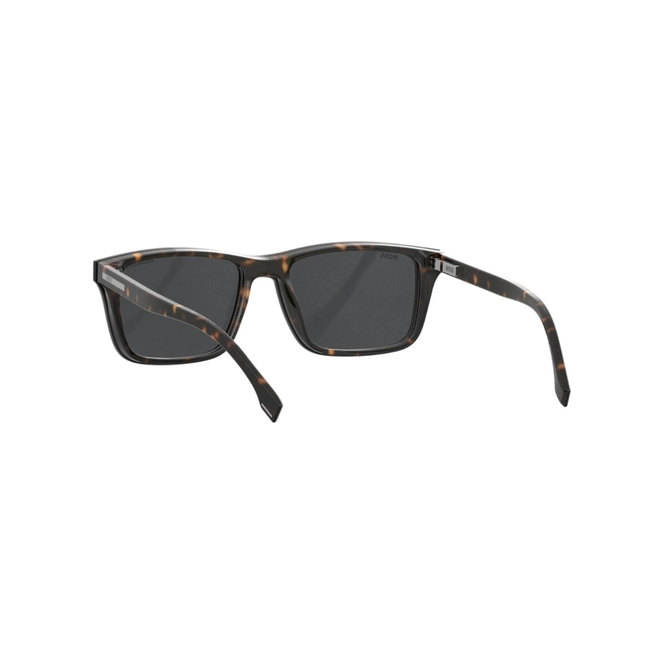 Óculos de Grau Hugo BOSS 1896/C 086 5617 S Poliamida Marrom Mesclado com Clip-On na cor Cinza Polarizado 5