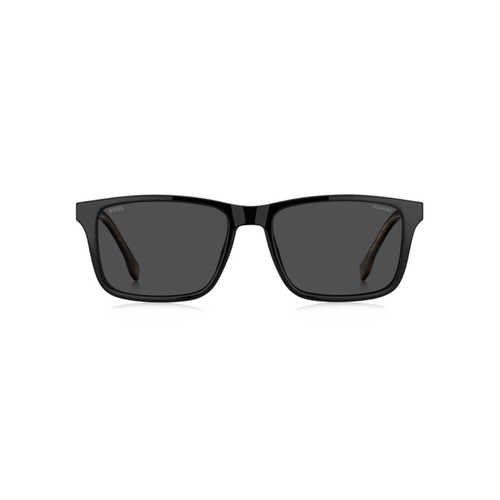 Óculos de Grau Hugo BOSS 1896/C 086 5617 S Poliamida Marrom Mesclado com Clip-On na cor Cinza Polarizado