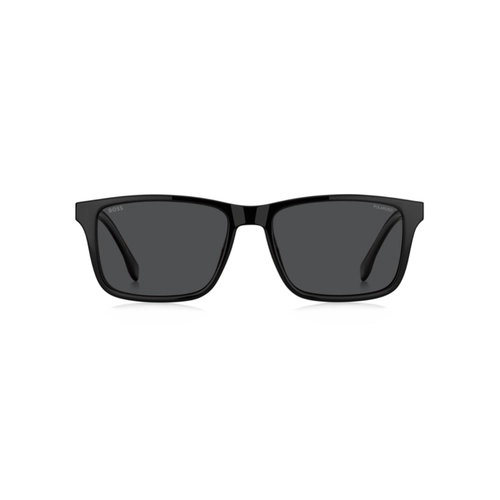 Óculos de Grau Hugo BOSS 1896/C 807 5617 S Poliamida Preto com Clip-On na cor Cinza Polarizado