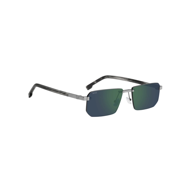 Óculos de Sol Hugo BOSS 1918/S 6LB 57MT S Metal Cinza com lentes na cor Verde Espelhado 3