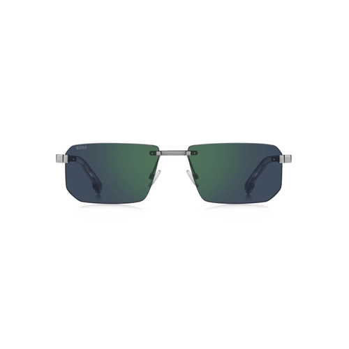 Óculos de Sol Hugo BOSS 1918/S 6LB 57MT S Metal Cinza com lentes na cor Verde Espelhado