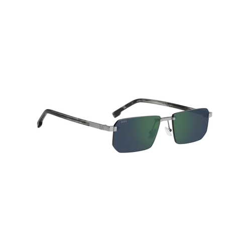 Óculos de Sol Hugo BOSS 1918/S 6LB 57MT S Metal Cinza com lentes na cor Verde Espelhado