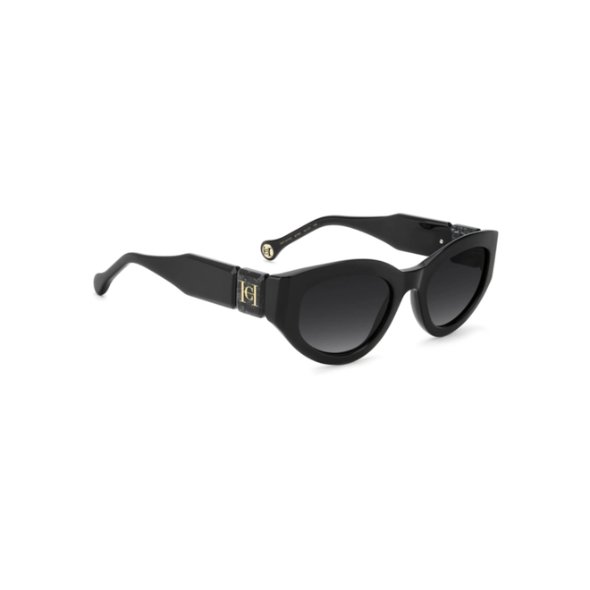 Óculos de Sol Carolina Herrera HER 0370/S 807 529O S Acetato Preto com lentes na cor Cinza Degradê 3