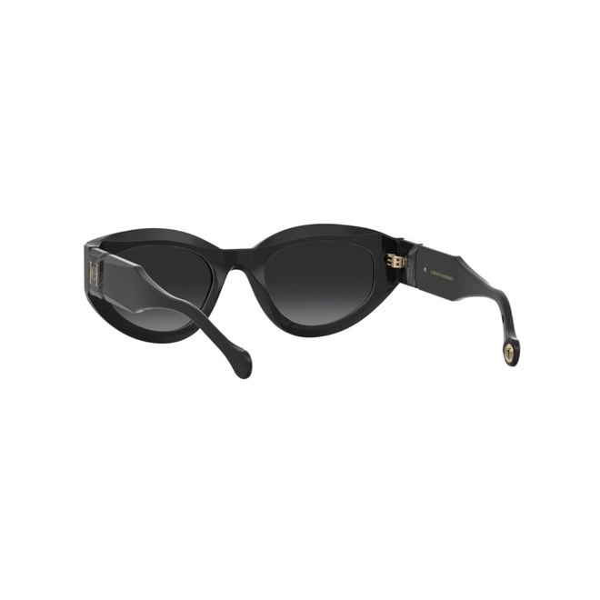 Óculos de Sol Carolina Herrera HER 0370/S 807 529O S Acetato Preto com lentes na cor Cinza Degradê 5