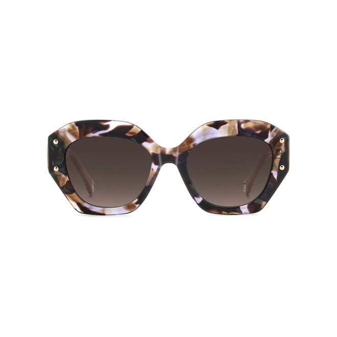 Óculos de Sol Carolina Herrera HER 0365/S QMJ 53HA S Acetato Rosa Mesclado com lentes na cor Marrom Degradê 2