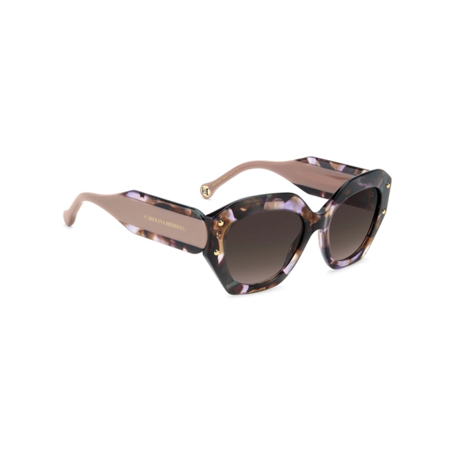 Óculos de Sol Carolina Herrera HER 0365/S QMJ 53HA S Acetato Rosa Mesclado com lentes na cor Marrom Degradê 3