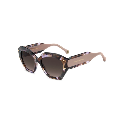 Óculos de Sol Carolina Herrera HER 0365/S QMJ 53HA S Acetato Rosa Mesclado com lentes na cor Marrom Degradê