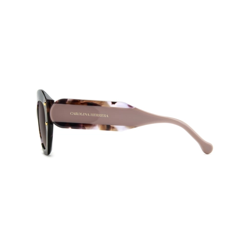 Óculos de Sol Carolina Herrera HER 0365/S QMJ 53HA S Acetato Rosa Mesclado com lentes na cor Marrom Degradê