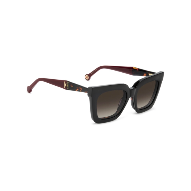 Óculos de Grau Carolina Herrera HER 0376/C 086 5219 S Acetato Marrom Mesclado com Clip-On na cor Marrom Polarizado 3