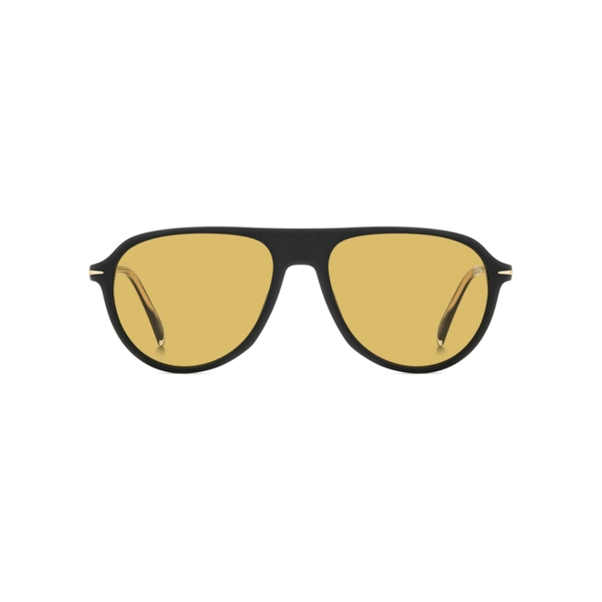 Óculos de Sol David Beckham DB 1200/S 003 55HO S Acetato Preto Fosco com lentes na cor Amarelo 2