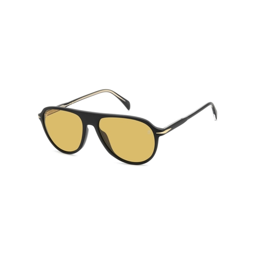 Óculos de Sol David Beckham DB 1200/S 003 55HO S Acetato Preto Fosco com lentes na cor Amarelo