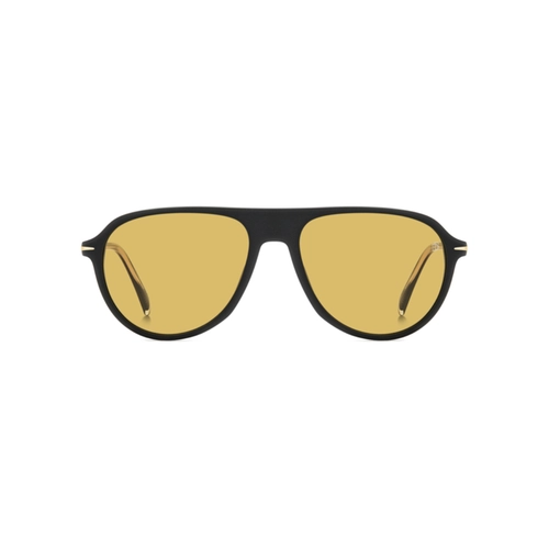 Óculos de Sol David Beckham DB 1200/S 003 55HO S Acetato Preto Fosco com lentes na cor Amarelo