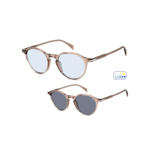 Óculos de Sol David Beckham DB 1217/S 35J 50QZ S Acetato Rosa Transparente com lentes na cor Azul Fotocromático