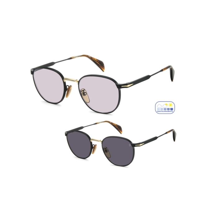 Óculos de Sol David Beckham DB 1228/S 146 515F S Metal Preto Fosco com lentes na cor Violeta Fotocromático 1