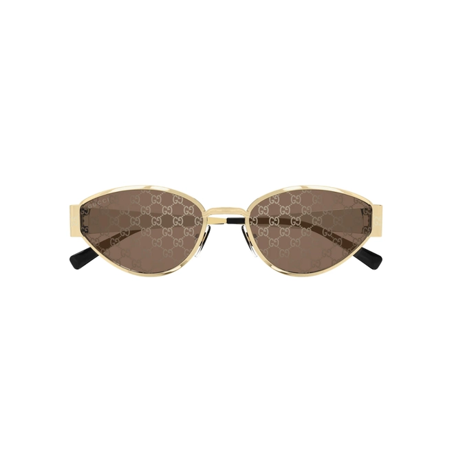 Óculos de Sol Gucci GG1853S-003 55 Metal Dourado com lentes na cor Marrom Espelhado 2