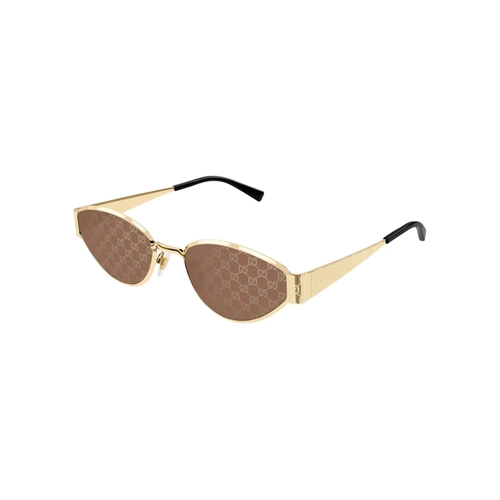 Óculos de Sol Gucci GG1853S-003 55 Metal Dourado com lentes na cor Marrom Espelhado