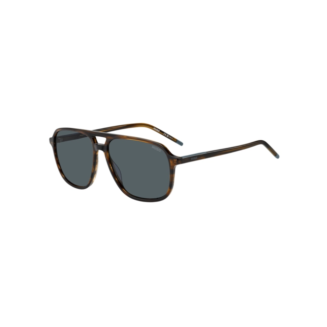 Óculos de Sol Hugo Boss HG 1398/S EX4 58IR S Acetato Marrom Mesclado com lentes na cor Cinza 1