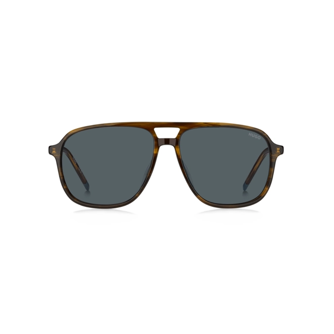Óculos de Sol Hugo Boss HG 1398/S EX4 58IR S Acetato Marrom Mesclado com lentes na cor Cinza 2