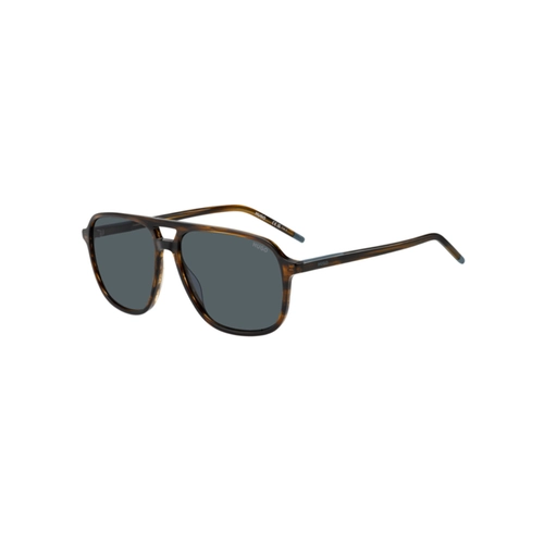 Óculos de Sol Hugo Boss HG 1398/S EX4 58IR S Acetato Marrom Mesclado com lentes na cor Cinza
