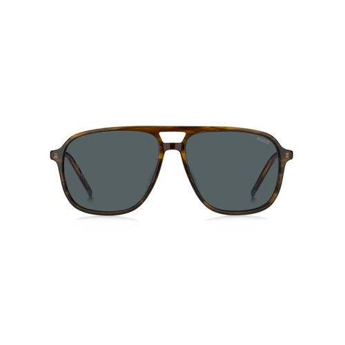 Óculos de Sol Hugo Boss HG 1398/S EX4 58IR S Acetato Marrom Mesclado com lentes na cor Cinza