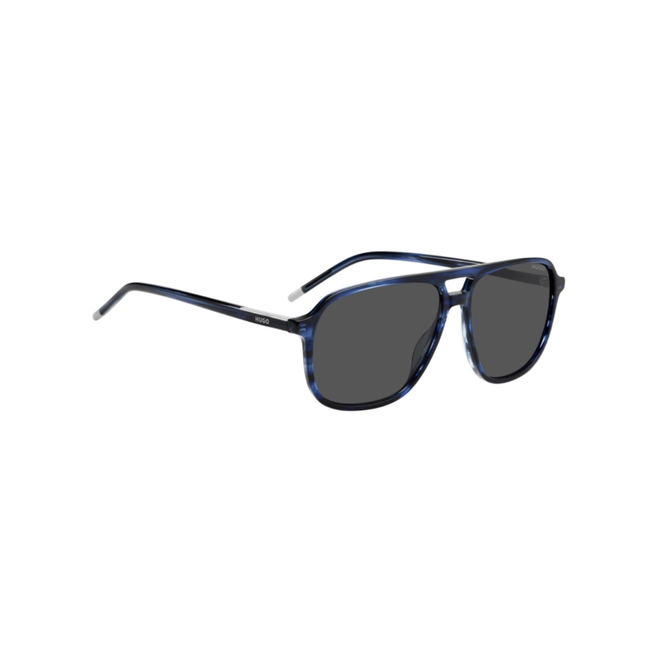 Óculos de Sol Hugo Boss HG 1398/S 38I 58IR S Acetato Azul Mesclado com lentes na cor Cinza 3