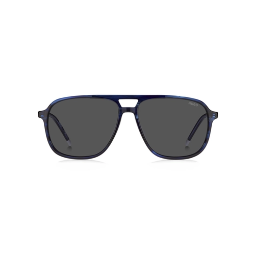 Óculos de Sol Hugo Boss HG 1398/S 38I 58IR S Acetato Azul Mesclado com lentes na cor Cinza