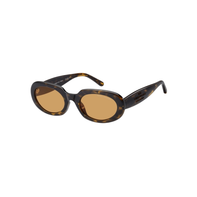 Óculos de Sol Marc Jacobs MARC 887/G/S 086 53W7 S Acetato Marrom Mesclado com lentes na cor Laranja 1