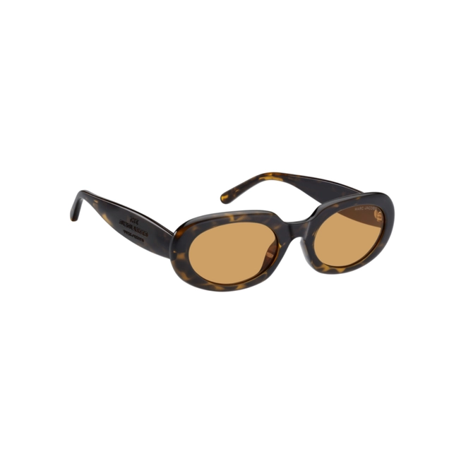 Óculos de Sol Marc Jacobs MARC 887/G/S 086 53W7 S Acetato Marrom Mesclado com lentes na cor Laranja 3