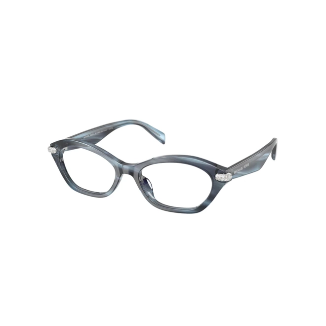 Óculos de Grau Michael Kors 0MK4186BU 4054 52 Acetato Azul Mesclado Polido 1