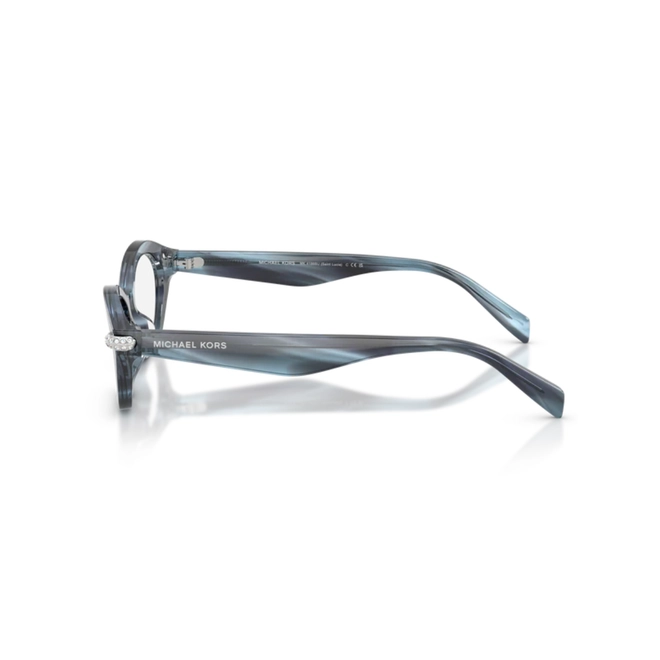Óculos de Grau Michael Kors 0MK4186BU 4054 52 Acetato Azul Mesclado Polido 3