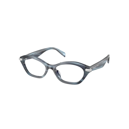 Óculos de Grau Michael Kors 0MK4186BU 4054 52 Acetato Azul Mesclado Polido