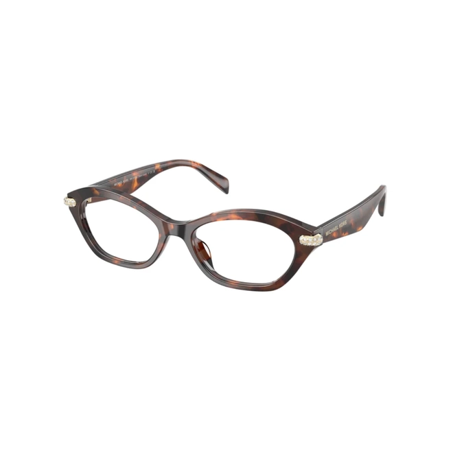 Óculos de Grau Michael Kors 0MK4186BU 4031 52 Acetato Marrom Mesclado Polido 1