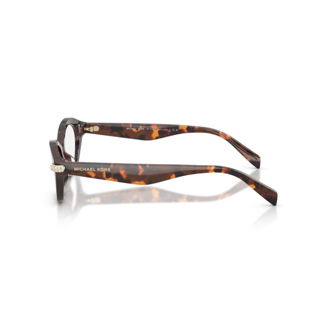 Óculos de Grau Michael Kors 0MK4186BU 4031 52 Acetato Marrom Mesclado Polido 3