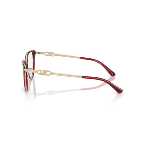 Óculos de Grau Michael Kors 0MK3103 3949 53 Metal e Acetato Vermelho Polido