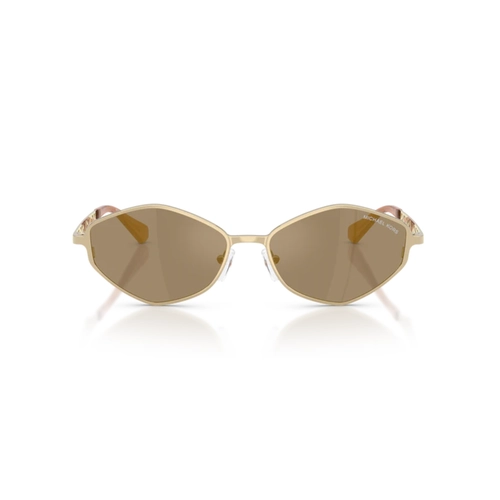 Óculos de Sol Michael Kors 0MK1181 10144T56 Metal Dourado Polido com lentes na cor Cinza Escuro Espelhado