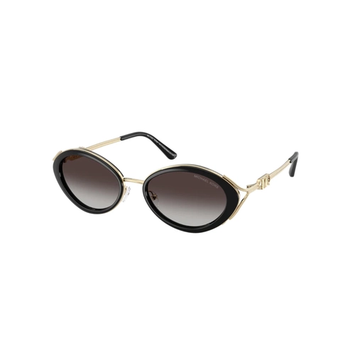 Óculos de Sol Michael Kors 0MK1179 30058G53 Metal Preto Polido com lentes na cor Cinza Degradê
