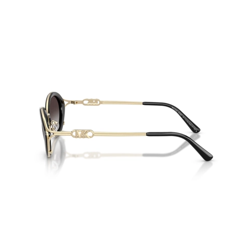 Óculos de Sol Michael Kors 0MK1179 30058G53 Metal Preto Polido com lentes na cor Cinza Degradê
