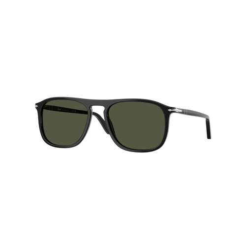 Óculos de Sol Persol 0PO3392S 95/31 57 Acetato Preto Polido com lentes na cor Verde