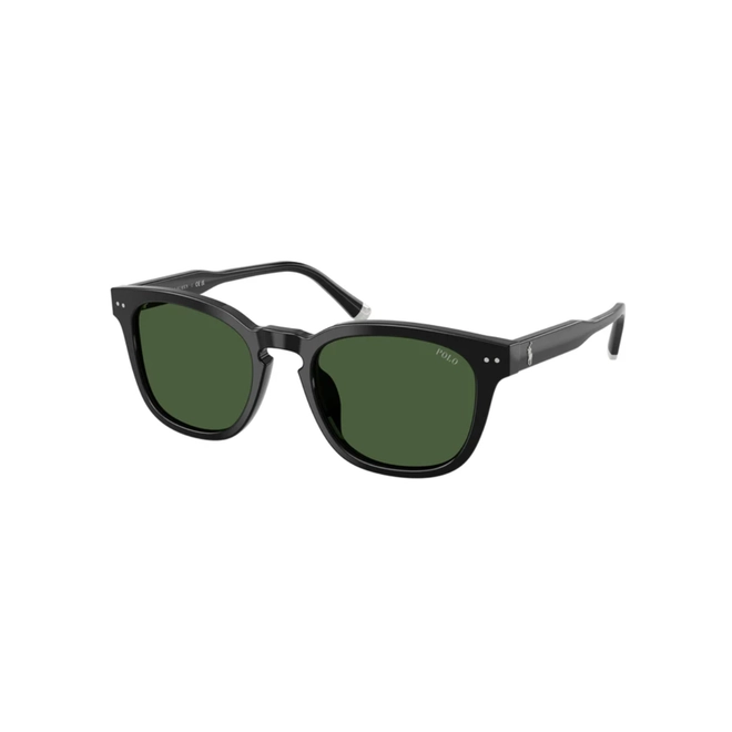 Óculos de Sol Polo Ralph Lauren 0PH4242U 50017152 Acetato Preto Polido com lentes na cor Verde Escuro 1